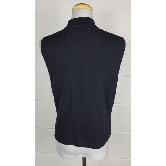 Vtg St. John‎ Basics Black Sleeveless Mock Neck Knit Top USA Medium - Picture 4 of 8